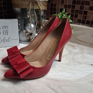 J. Crew Red Bow Heels